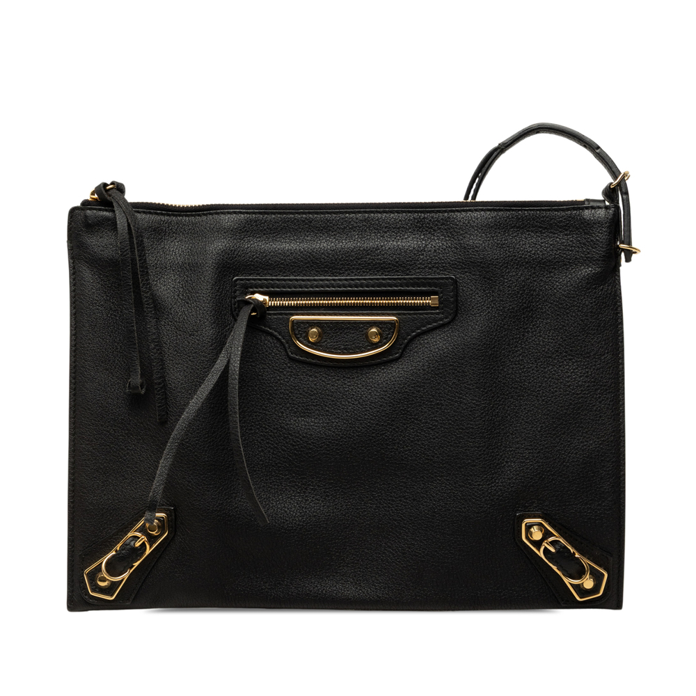 Pre-Loved Balenciaga Goatskin Metallic Edge Papier Wristlet Clutch